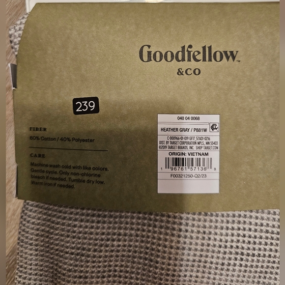 NEW mens goodfellow Large gray thermal longsleeve shirt target grey - Picture 6 of 7